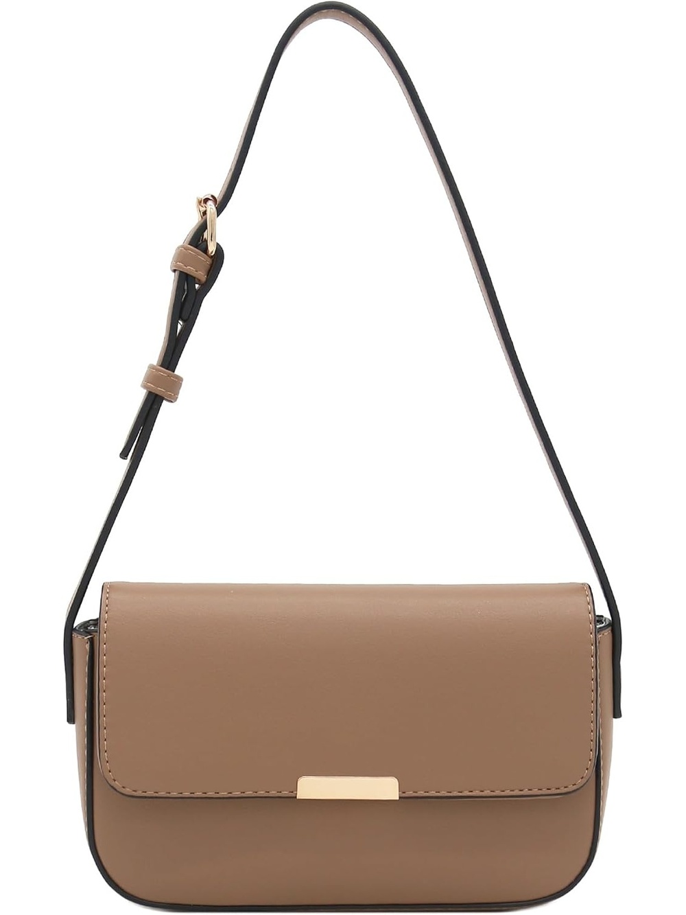 〽️ Women's Stone Tan Mini Rectangular Flap Purse Underarm Shoulder Bag